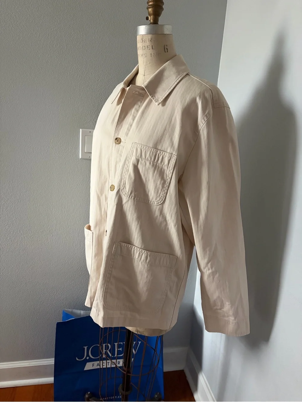 J. Crew Men’s Light Cream Shirt Jacket